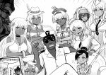  1boy 2girls 6+girls admiral_(zhan_jian_shao_nyu) ahoge animal_ears arabian_clothes bare_shoulders bracelet braid breasts brooklyn_(zhan_jian_shao_nyu) chinese cigarette collarbone comic couch cowboy_hat dark_skin dark_skinned_male dress earrings facepaint feathers flower garrison_cap gloves goeben_(zhan_jian_shao_nyu) hair_flower hair_ornament hat holding holding_cigarette holding_spear holding_weapon indianapolis_(zhan_jian_shao_nyu) jackal_(zhan_jian_shao_nyu) jewelry large_breasts long_hair long_sleeves medium_breasts military military_uniform multiple_girls naval_uniform oklahoma_(zhan_jian_shao_nyu) peaked_cap polearm salt_lake_city_(zhan_jian_shao_nyu) sitting south_dakota_(zhan_jian_shao_nyu) spear sunglasses thonburi_(zhan_jian_shao_nyu) translation_request twin_braids uniform very_long_hair weapon y.ssanoha zhan_jian_shao_nyu 