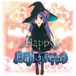 blue_hair clannad hair_bobbles hair_ornament halloween hat ichinose_kotomi long_hair thighhighs two_side_up very_long_hair witch_hat 