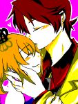  heart kiss oekaki orange_hair red_hair redhead smile umineko_no_naku_koro_ni ushiromiya_battler ushiromiya_maria 
