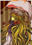  bad_id blonde_hair hat long_hair parasol ribbon ribbons touhou umbrella yakumo_yukari yellow_eyes 