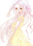  dress flower gundam gundam_00 higi_(pixiv) lavender_hair long_hair smile soma_peries yellow_eyes 