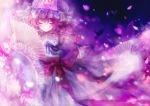  butterflies butterfly eyelashes fan folding_fan hat petals pink pink_hair saigyouji_yuyuko shimeko shimeshime short_hair touhou wavy_hair 