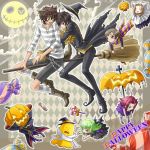  broom broom_riding c.c. cc cheese-kun chibi code_geass halloween hat kururugi_suzaku lelouch_lamperouge nunnally_lamperouge pizza_hut rolo_lamperouge tail touya_(artist) wolf_ears 