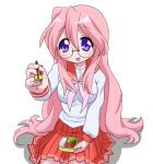  food glasses long_hair lucky_star obento obentou omelet pink_hair school_uniform serafuku takara_miyuki tako-san_wiener tamagoyaki yagami_(artist) yagami_(mukage) 