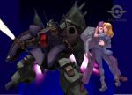  amuro_ray bad_id beltorchika_irma blazer blonde_hair boots couple dijeh energy_sword gun gundam hold holding mecha msk-008_dijeh pants purple_hair sword weapon zeta_gundam 