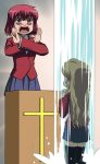  aisaka_taiga church cross kushieda_minori nagian o_x parody thighhighs toradora! water waterfall 