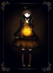  brown_eyes dress gold_eyes gothic gothic_lolita halloween highres jack-o'-lantern jack-o-lantern kazuharu_kina kimi_ni_todoke kina_(pixiv22419) lamp lolita_fashion original pumpkin pumpkins sawako 