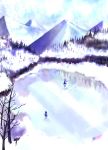  frozen ice lake landscape letty_whiterock mame_usagi reflection scenery snow touhou tree winter 