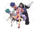  brown_hair cheerleader cheerleader_(disgaea) dancing dark_skin disgaea disgaea_3 ishikawa_hideki makai_senki_disgaea_3 nippon_ichi purple_eyes purple_hair red_eyes sorcerer_(disgaea) violet_eyes 