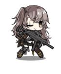  1girl ammunition_pouch ankle_boots armband bag baggy_clothes bangs black_footwear black_gloves black_jacket black_legwear blush_stickers boots bouncing brown_eyes closed_mouth collared_shirt crossed_bangs digi-mind_update_(girls_frontline) exoskeleton full_body girls_frontline gloves gun h&amp;k_ump h&amp;k_ump45 hair_ornament hand_up headgear heckler_&amp;_koch holding holding_gun holding_weapon hood hood_down hooded_jacket jacket leg_strap leg_wrap long_hair lowres mechanical_arm necktie official_art one_eye_closed one_side_up open_clothes open_jacket pleated_skirt pouch punching ribbon saru scar scar_across_eye shirt sidelocks silver_hair single_glove single_knee_pad single_pantyhose skirt smile solo standing strap submachine_gun suppressor thigh-highs thigh_strap trigger_discipline ump45_(girls_frontline) untucked_shirt vertical_foregrip very_long_hair weapon white_shirt wristband yellow_neckwear 