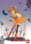  1girl 2015 braid breasts brown_hair commentary_request halloween single_braid solo thigh-highs virginia_maxwell wild_arms wild_arms_3 