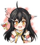  1girl ara_han black_hair blush chibi elsword eyebrows_visible_through_hair hair_between_eyes hair_ornament heart long_hair open_mouth sakra_devanam_(elsword) smile soo_(vyve2555) yellow_eyes 