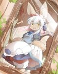  1girl :3 alternate_costume animal_ears artist_request commentary cosplay costume_switch enmaided furry highres horizontal_pupils made_in_abyss maid maid_headdress maruruk maruruk_(cosplay) nanachi_(made_in_abyss) solo tail whiskers whistle white_hair yellow_eyes 