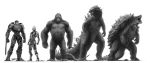  absurdres animal ape arm_blade arm_guards armor armored_boots boots chart claws commentary crossover dinosaur eatalllot english_commentary fang fangs full_body gamera gamera_(series) giant gipsy_danger glowing godzilla godzilla_(2014) godzilla_(series) gorilla greyscale highres kaijuu king_kong king_kong_(character) kong:_skull_island looking_at_viewer male_focus mecha mechanical_arms monochrome monster monsterverse muscle open_mouth oversized_animal pacific_rim robot science_fiction sharp_teeth size_comparison size_difference super_robot sword tagme tail teeth tokusatsu turtle tusks ultra_series ultraman ultraman_(1st_series) visor weapon 