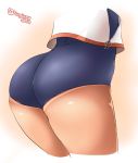  1girl ass close-up i-401_(kantai_collection) kantai_collection school_swimsuit solo sugiura swimsuit swimsuit_tan swimsuit_under_clothes tan tanline twitter_username 