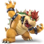  3d angry bowser bracelet collar dragon fang super_mario_bros. monster no_humans official_art open_mouth red_hair solo spike super_mario_bros. super_smash_bros. super_smash_bros_ultimate transparent_background turtle turtle_shell 