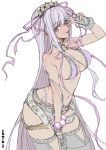  1girl absurdres bare_shoulders bb_(swimsuit_mooncancer)_(fate) belt bikini breasts fate/grand_order fate_(series) fingerless_gloves gloves hairband highres kuronuko_neero large_breasts long_hair looking_at_viewer purple_hair sketch swimsuit tongue tongue_out very_long_hair 