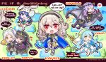  6+girls :q animal_ears aqua_(fire_emblem_if) arm_hug arm_up armor belt black_armor black_dress black_hair black_hairband blue_cape blue_eyes blue_hair book camilla_(fire_emblem_if) cape character_name chibi copyright_name dragon dress easter_egg egg english fake_animal_ears female_my_unit_(fire_emblem:_kakusei) female_my_unit_(fire_emblem_if) fire_emblem fire_emblem:_kakusei fire_emblem_heroes fire_emblem_if gloves hair_over_one_eye hairband heart holding holding_book holding_lance lance leotard licking_lips long_hair lucina mountain multiple_girls musical_note my_unit_(fire_emblem:_kakusei) my_unit_(fire_emblem_if) nekomikoalice one_eye_closed open_mouth pointy_ears polearm purple_hair rabbit_ears red_eyes riding robe spoken_heart standing standing_on_one_leg tharja tiara tongue tongue_out tree twintails veil violet_eyes water weapon white_dress white_hair wyvern yellow_eyes 