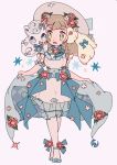  1girl alolan_form alolan_vulpix alternate_costume blonde_hair blue_bow bow braid creatures_(company) dress flower game_freak gen_1_pokemon green_eyes hair_bow hair_flower hair_ornament hat highres lillie_(pokemon) long_hair nintendo on_shoulder open_mouth pokemon pokemon_(creature) pokemon_(game) pokemon_on_shoulder pokemon_sm simple_background standing sun_hat twin_braids white_dress white_hat yukikokoro 