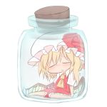  +++ 1girl ascot bangs barefoot blonde_hair blush bow breasts chibi closed_eyes collared_shirt commentary_request crystal d: eyebrows_visible_through_hair flandre_scarlet frilled_hat frilled_skirt frills full_body hat hat_bow in_container knees_together_feet_apart medium_skirt mob_cap nose_blush open_mouth puffy_short_sleeves puffy_sleeves raised_eyebrows red_bow red_skirt shirt short_hair short_sleeves shoupon side_ponytail simple_background sitting sketch_eyebrows skirt skirt_set sleeping small_breasts solo touhou white_background white_hat wing_collar wings yellow_neckwear zzz 