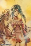  1girl black_hair breasts cape commentary_request dress eyepatch gloves kanon_(wild_arms_2) link_(aa30) long_hair microdress short_dress sidelocks sleeveless sleeveless_dress solo wild_arms wild_arms_2 