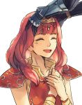  1boy 1girl alm_(fire_emblem) anocurry armor cape celica_(fire_emblem) dress earrings fire_emblem fire_emblem_echoes:_mou_hitori_no_eiyuuou fire_emblem_gaiden fire_emblem_heroes gloves jewelry long_hair open_mouth red_eyes redhead simple_background smile 