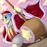  blue_eyes cloud clouds gloves hammer hat king_dedede kirby_(series) lowres penguin sky smile 