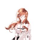   arrancar bleach brown_hair closed_eyes hair_ornament inoue_orihime long_hair torn_clothes  