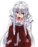  :p fujiwara_no_mokou hands_in_pockets highres sketch smile tongue touhou y/n 