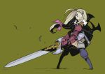 blonde_hair gloves grey_eyes hirao_ryou original sword weapon 