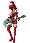  black_hair boots breasts cleavage gloves guilty_gear guitar hat highres i-no instrument instruments leather mole official_art short_hair thigh-highs thigh_boots thighhighs witch_hat 