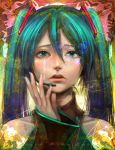  aqua_hair butterfly hatsune_miku nail_polish realistic twintails vocaloid zain 