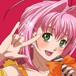  \m/ kutsuno macross macross_7 macross_frontier mylene_jenius parody pink_hair seikan_hikou 