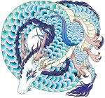  blue_eyes claws dragon horns murata_(pixiv49763) no_humans 