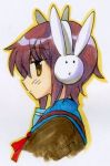  bunny cardigan earmuffs earphones headphones kikuta nagato_yuki profile rabbit rabbit_headphones school_uniform short_hair silver_hair suzumiya_haruhi_no_yuuutsu traditional_media 