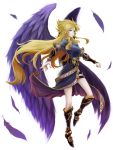  bad_id black_wings blonde_hair boots breath_of_fire breath_of_fire_ii feathers long_hair nina_(breath_of_fire_ii) nina_ii side_slit taka_yanagi takayanagi_(artist) thighs wings 