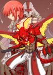  antenna antennae guilty_gear guilty_gear_2 monster red_eyes red_hair redhead shiina_you_(tomoshibi) short_hair sol_badguy sword that_man tomo_shibi valentine_(guilty_gear) weapon 