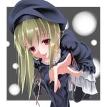  all_fours beret black_legwear blonde_hair doa_(pixiv7798) doa_(wabisabi) earrings hat jewelry long_hair original pantyhose pointing red_eyes tongue 