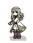 1girl closed_mouth cosplay fire_emblem fire_emblem_heroes grey_hair hair_ornament long_hair long_sleeves robe simple_background solo standing summoner_(fire_emblem_heroes) summoner_(fire_emblem_heroes)_(cosplay) tenmaru veronica_(fire_emblem) white_background white_robe 