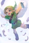  1boy cocolo_(co_co_lo) highres link looking_at_viewer male_focus short_hair simple_background smile solo super_smash_bros. super_smash_bros_ultimate the_legend_of_zelda the_legend_of_zelda:_ocarina_of_time tunic young_link 