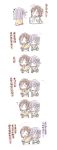  2girls :3 :d ? ^_^ bag bang_dream! bangs blue_eyes blush book bowwow_(hamju94) brown_hair butterfly_hair_ornament child closed_eyes closed_eyes comic eyebrows_visible_through_hair grey_eyes hair_ornament half_updo hand_holding holding holding_book imai_lisa long_hair looking_at_another minato_yukina multiple_girls open_mouth pleated_skirt purple_hair seiza shirt shoulder_bag sitting skirt sleeve_tug smile sparkle translation_request yellow_shirt younger 