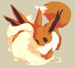  bad_id bad_twitter_id black_eyes creatures_(company) eevee flareon fluffy game_freak gen_1_pokemon grey_background hideko_(l33l3b) nintendo no_humans pokemon pokemon_(creature) simple_background standing 