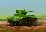  aruku_tangyorai bt-7 caterpillar_tracks ground_vehicle highres military military_vehicle millipen_(medium) motor_vehicle no_humans original soviet soviet_union tank traditional_media 