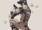  artist_name baseball baseball_cap baseball_glove baseball_jersey baseball_uniform belt fastball_zenyatta hamau hat omnic overwatch pants simple_background sportswear striped striped_pants white_background zenyatta_(overwatch) 