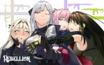  4girls ak-12 ak-12_(girls_frontline) an-94 an-94_(girls_frontline) ar-15 armband armor assault_rifle bangs bare_shoulders black_gloves blonde_hair blue_eyes blush braid breasts brown_eyes brown_hair buckle cheek-to-cheek closed_mouth coat commentary defy_(girls_frontline) elbow_gloves eyebrows_visible_through_hair french_braid gauntlets girls_frontline gloves group_hug gun hair_ornament hairband half-closed_eye hand_on_another&#039;s_arm hand_on_another&#039;s_cheek hand_on_another&#039;s_face headphones highres hug jacket large_breasts long_hair long_sleeves looking_at_another m4_carbine m4a1_(girls_frontline) medium_breasts mod3_(girls_frontline) multicolored_hair multiple_girls one_eye_closed partly_fingerless_gloves pink_hair ponytail ribbed_sweater ribbon rifle scarf sd_bigpie sidelocks silver_hair smile st_ar-15_(girls_frontline) strap streaked_hair sweat sweatdrop sweater sweater_vest tactical_clothes text_focus very_long_hair violet_eyes weapon 