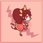  1girl ashley_(warioware) chibi dress dubiousdummy hair_ornament long_hair looking_at_viewer looking_to_the_side solo standing standing_on_one_leg stuffed_animal stuffed_bunny stuffed_toy twintails warioware 