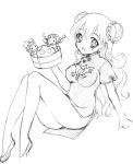  1girl breasts china_dress chinese_clothes commentary_request dragon_quest dragon_quest_ii dress graphite_(medium) kichijou_agata legs long_hair solo traditional_media 