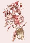  1girl :d absurdly_long_hair ankle_boots bangs boots bow braid brown_hair chino_machiko choker flower frilled_skirt frills full_body glint gloves hair_ornament hat hat_flower hat_ornament high_heel_boots high_heels long_hair looking_at_viewer low-tied_long_hair open_mouth original pink_flower pink_footwear puffy_short_sleeves puffy_sleeves purple_hair red_hat short_sleeves skirt smile solo standing tassel underbust very_long_hair white_gloves 