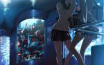  2girls absurdres aquarium bag fish highres legs multiple_girls original scan school_uniform skirt wallpaper yuuki_tatsuya 