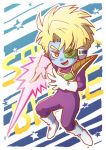  1boy chibi cooler&#039;s_armored_squadron dragon_ball dragonball_z full_body male_focus salza simple_background star starry_background two-tone_background 